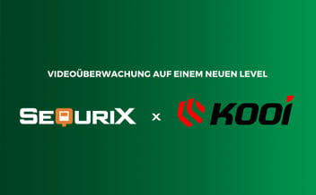 SequriX und Kooi Logos auf grünem Hintergrund